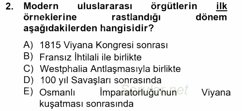 Uluslararası Örgütler 2012 - 2013 Ara Sınavı 2.Soru