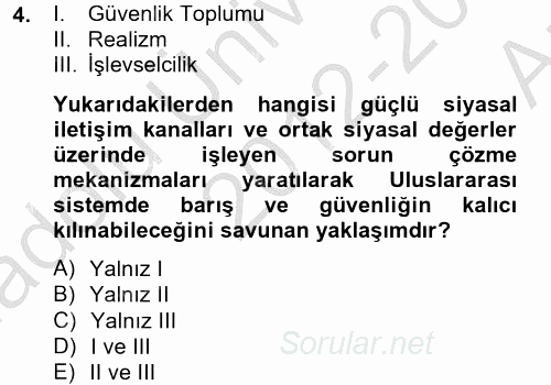 Uluslararası Örgütler 2012 - 2013 Ara Sınavı 4.Soru