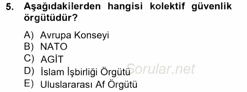 Uluslararası Örgütler 2012 - 2013 Ara Sınavı 5.Soru