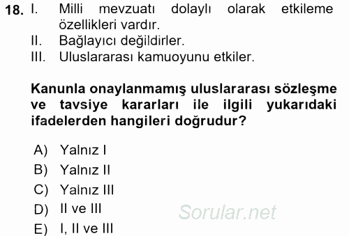 Sosyal Güvenlik 2017 - 2018 Dönem Sonu Sınavı 18.Soru