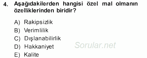 Sağlık Sigortacılığı 2013 - 2014 Tek Ders Sınavı 4.Soru