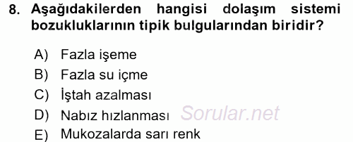 Temel Klinik Bilgisi 2015 - 2016 Ara Sınavı 8.Soru