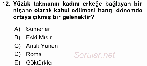 Sosyal Davranış ve Protokol 2016 - 2017 Ara Sınavı 12.Soru