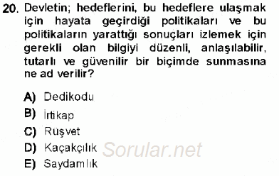 Adalet Meslek Etiği 2013 - 2014 Ara Sınavı 20.Soru