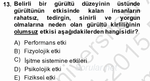 Tüketim Bilinci ve Bilinçli Tüketici 2014 - 2015 Dönem Sonu Sınavı 13.Soru