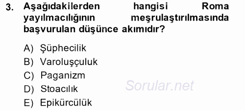İnsan Hakları Ve Kamu Özgürlükleri 2014 - 2015 Tek Ders Sınavı 3.Soru