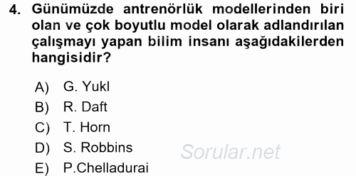 Spor Yönetimi 2015 - 2016 Dönem Sonu Sınavı 4.Soru