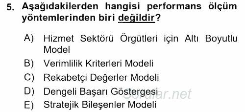 Spor Yönetimi 2015 - 2016 Dönem Sonu Sınavı 5.Soru