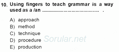 Özel Öğretim Yöntemleri 2014 - 2015 Ara Sınavı 10.Soru