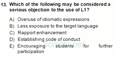 Özel Öğretim Yöntemleri 2014 - 2015 Ara Sınavı 13.Soru