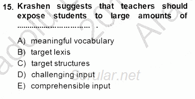 Özel Öğretim Yöntemleri 2014 - 2015 Ara Sınavı 15.Soru