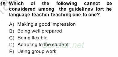 Özel Öğretim Yöntemleri 2014 - 2015 Ara Sınavı 19.Soru