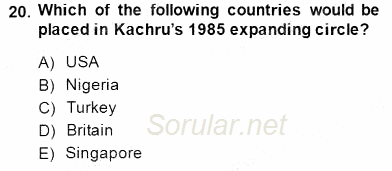 Özel Öğretim Yöntemleri 2014 - 2015 Ara Sınavı 20.Soru