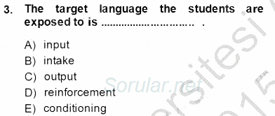 Özel Öğretim Yöntemleri 2014 - 2015 Ara Sınavı 3.Soru