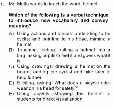 Çocuklara Yabancı Dil Öğretimi 1 2013 - 2014 Ara Sınavı 1.Soru