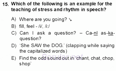 Çocuklara Yabancı Dil Öğretimi 1 2013 - 2014 Ara Sınavı 15.Soru
