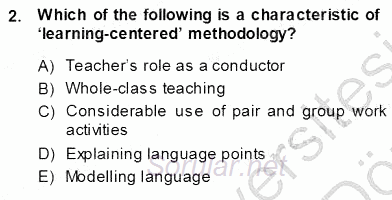 Çocuklara Yabancı Dil Öğretimi 1 2013 - 2014 Ara Sınavı 2.Soru