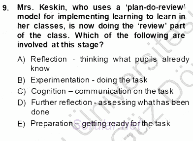 Çocuklara Yabancı Dil Öğretimi 1 2013 - 2014 Ara Sınavı 9.Soru
