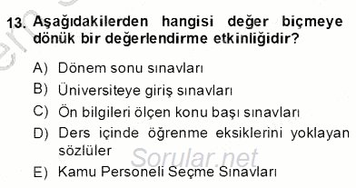 İng. Öğretmenliğinde Öğretim Teknolojileri Ve Materyal Tasarımı 2 2013 - 2014 Dönem Sonu Sınavı 13.Soru