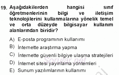 İng. Öğretmenliğinde Öğretim Teknolojileri Ve Materyal Tasarımı 2 2013 - 2014 Dönem Sonu Sınavı 19.Soru
