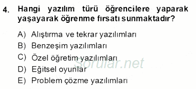 İng. Öğretmenliğinde Öğretim Teknolojileri Ve Materyal Tasarımı 2 2013 - 2014 Dönem Sonu Sınavı 4.Soru