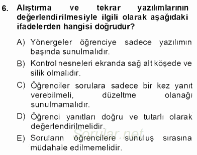 İng. Öğretmenliğinde Öğretim Teknolojileri Ve Materyal Tasarımı 2 2013 - 2014 Dönem Sonu Sınavı 6.Soru