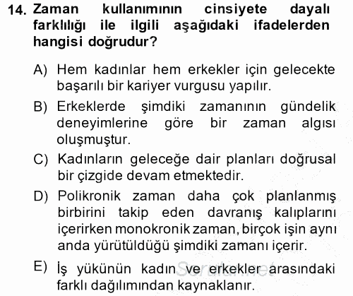 Davranış Bilimlerine Giriş 2014 - 2015 Ara Sınavı 14.Soru