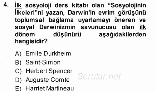 Davranış Bilimlerine Giriş 2014 - 2015 Ara Sınavı 4.Soru