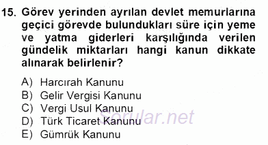 Dış Ticaret İşlemlerinin Muhasebeleştirilmesi 2013 - 2014 Dönem Sonu Sınavı 15.Soru