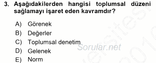 Eğitim Bilimine Giriş 2015 - 2016 Dönem Sonu Sınavı 3.Soru