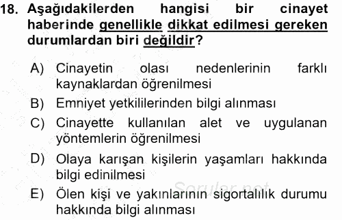 Haber Yazma Teknikleri 2015 - 2016 Ara Sınavı 18.Soru