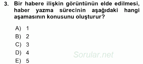 Haber Yazma Teknikleri 2015 - 2016 Ara Sınavı 3.Soru