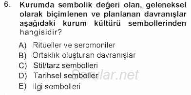 Kurumsal İletişim 2012 - 2013 Tek Ders Sınavı 6.Soru