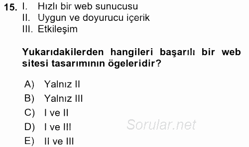 Halkla İlişkiler Uygulama Teknikleri 2016 - 2017 Dönem Sonu Sınavı 15.Soru