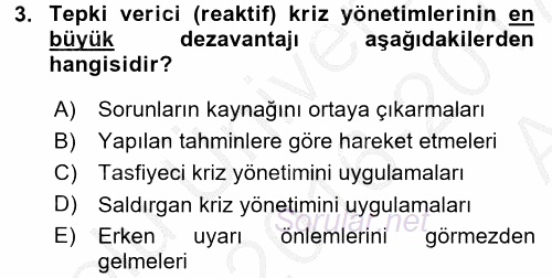 Halkla İlişkiler Uygulamaları ve Örnek Olaylar 2016 - 2017 Ara Sınavı 3.Soru