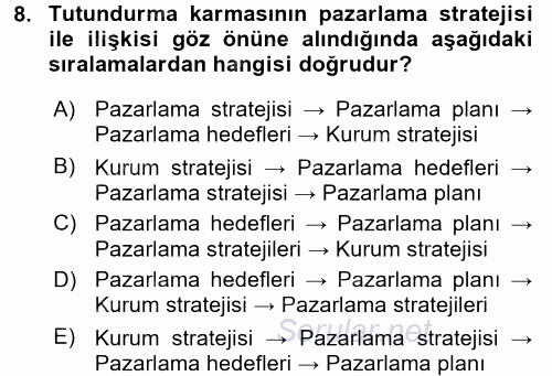 Halkla İlişkiler Uygulamaları ve Örnek Olaylar 2016 - 2017 Ara Sınavı 8.Soru