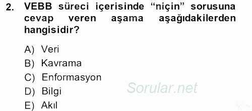 Lojistikte Teknoloji Kullanımı 2013 - 2014 Ara Sınavı 2.Soru