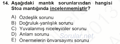 Mantığın Gelişimi 2012 - 2013 Ara Sınavı 14.Soru