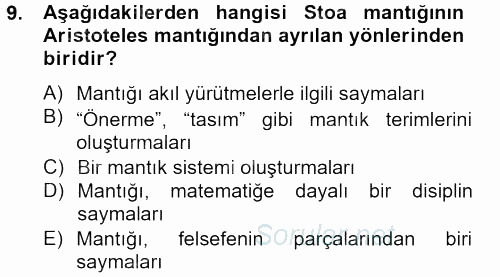 Mantığın Gelişimi 2012 - 2013 Ara Sınavı 9.Soru