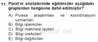 Bilgi Ekonomisi 2014 - 2015 Ara Sınavı 11.Soru