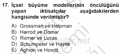 Bilgi Ekonomisi 2014 - 2015 Ara Sınavı 17.Soru