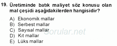 Bilgi Ekonomisi 2014 - 2015 Ara Sınavı 19.Soru