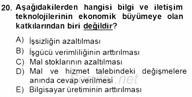 Bilgi Ekonomisi 2014 - 2015 Ara Sınavı 20.Soru