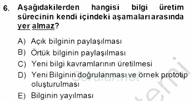 Bilgi Ekonomisi 2014 - 2015 Ara Sınavı 6.Soru