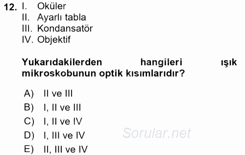 Temel Veteriner Patoloji 2017 - 2018 Ara Sınavı 12.Soru