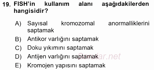 Temel Veteriner Patoloji 2017 - 2018 Ara Sınavı 19.Soru