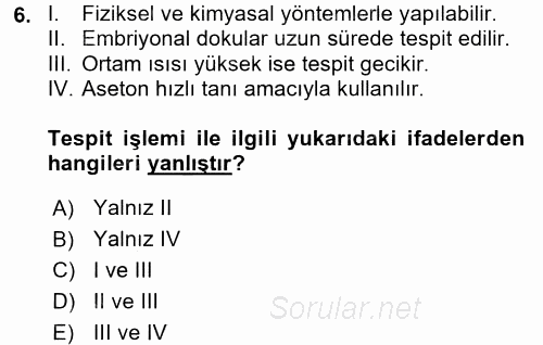 Temel Veteriner Patoloji 2017 - 2018 Ara Sınavı 6.Soru