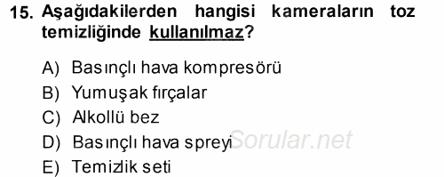 Radyo ve Televizyonda Ölçü Bakım 2014 - 2015 Tek Ders Sınavı 15.Soru