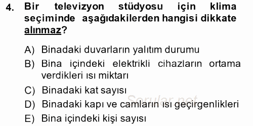 Radyo ve Televizyonda Ölçü Bakım 2014 - 2015 Tek Ders Sınavı 4.Soru