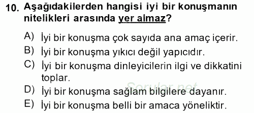 Etkili İletişim Teknikleri 2012 - 2013 Dönem Sonu Sınavı 10.Soru